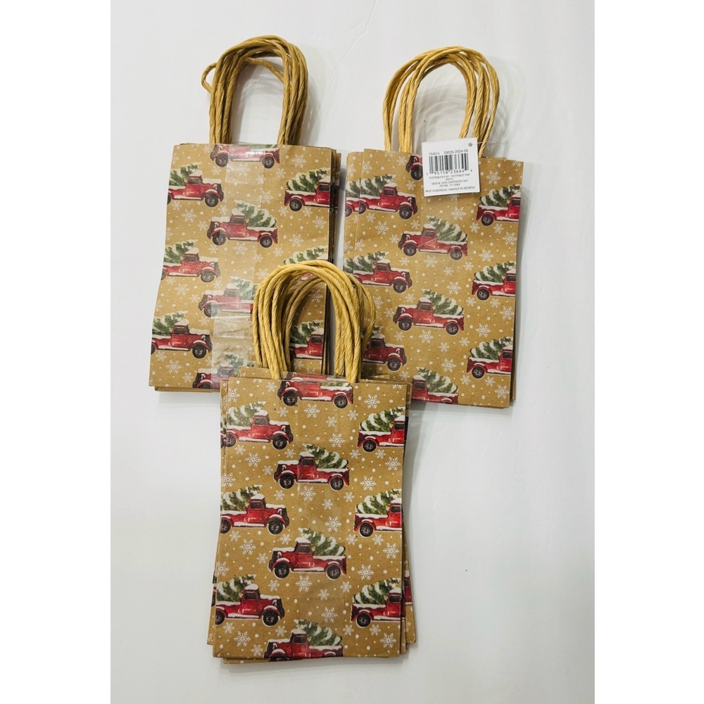 Pk of 3 Christmas Gnome Gift Bags 8”x5.25”